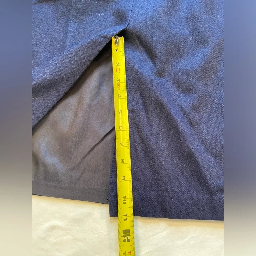 Point‎ of View Midi Blue Wool Skirt, Vintage, Size 14